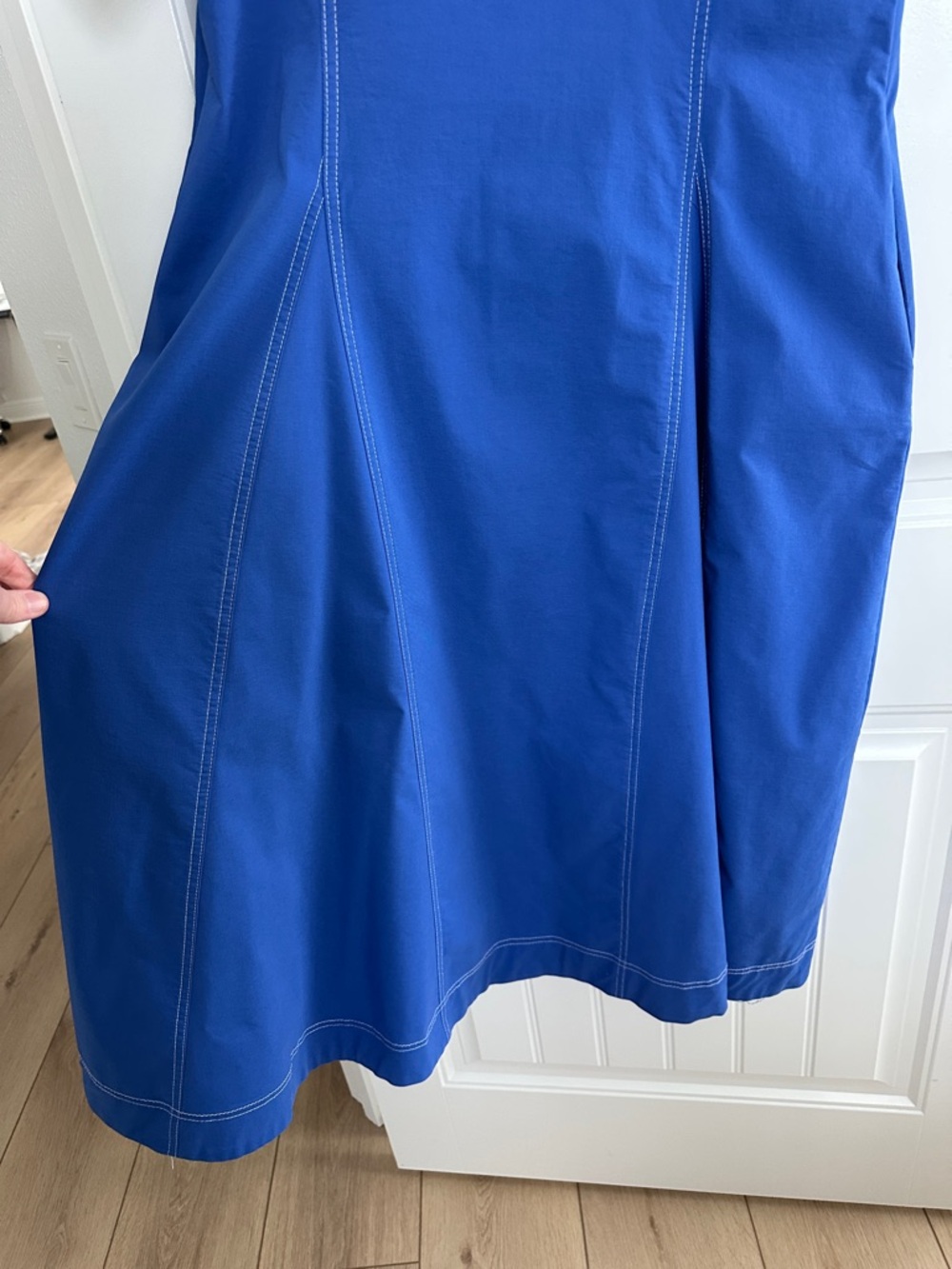 Anthropologie/Exquise Cobalt Blue Button-Front Shirt Midi Dress - Picture 10 of 11
